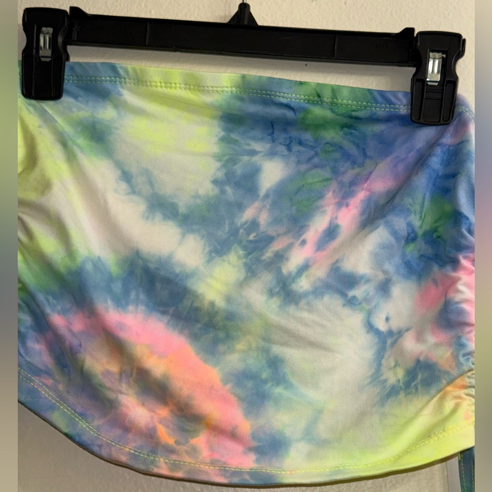 J for Justify Tie Dye Ruched Side Tie Crop‎ Top Large Y2K Festival - Picture 3 of 7